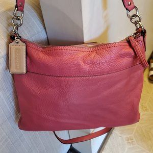COACH Poppy Perri Pebbled Leather Crossbody Pink